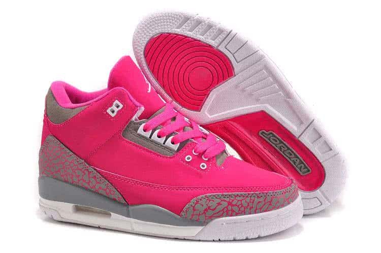 Air Jordan 3 Shoes Pink And Grey Women 1