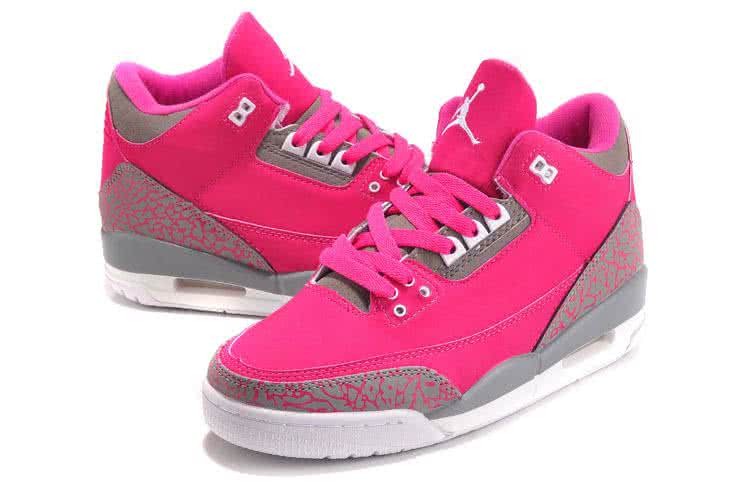 Air Jordan 3 Shoes Pink And Grey Women 6