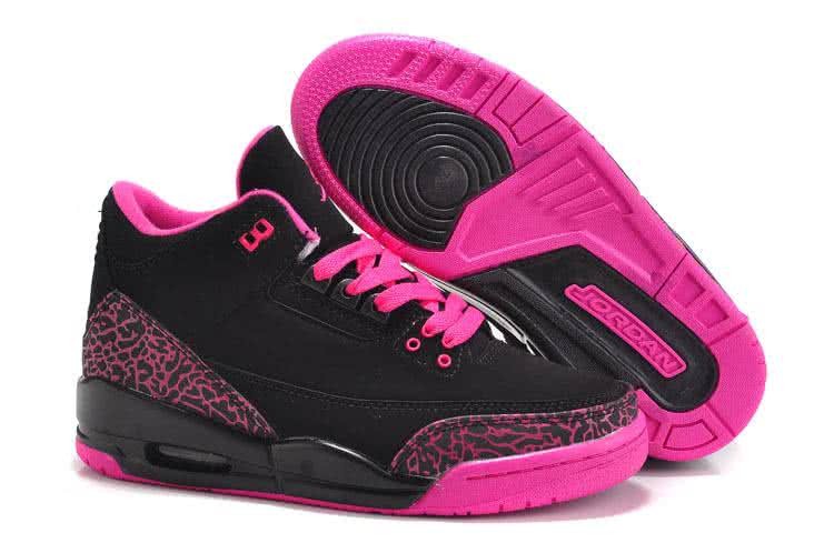 Air Jordan 3 Shoes Pink And Black Women 1