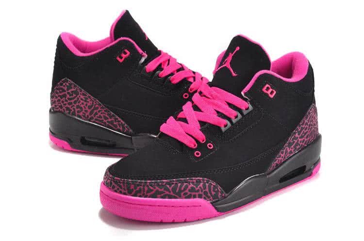Air Jordan 3 Shoes Pink And Black Women 6