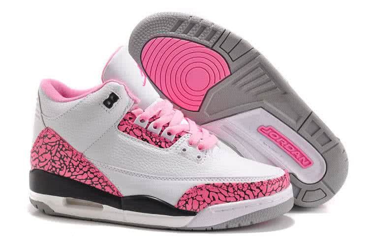 Air Jordan 3 Shoes Pink And White Women 4