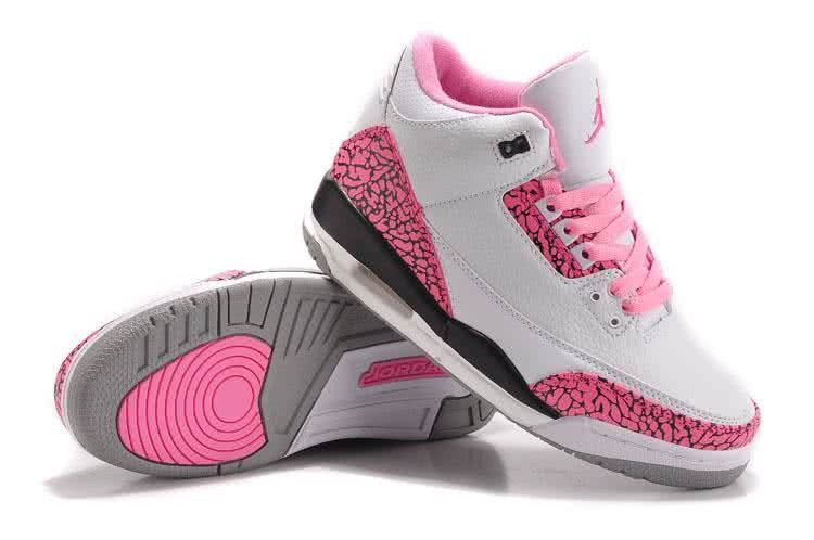 Air Jordan 3 Shoes Pink And White Women 5