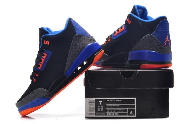 Air Jordan 3 Shoes Blue And Black Women 8