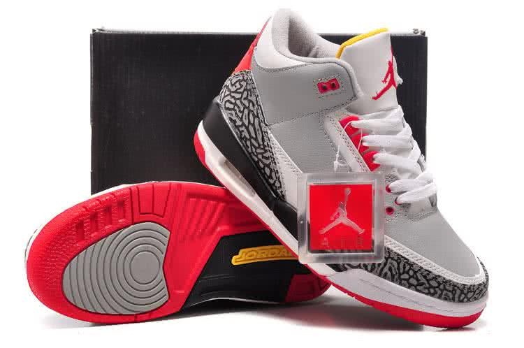 Air Jordan 3 Shoes White Red And Grey Women 2