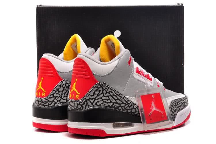 Air Jordan 3 Shoes White Red And Grey Women 4
