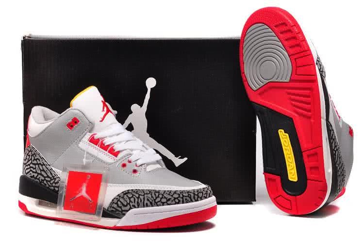 Air Jordan 3 Shoes White Red And Grey Women 5