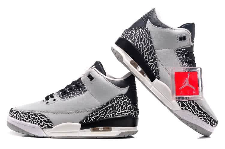 Air Jordan 3 Shoes White Black And Grey Women 2