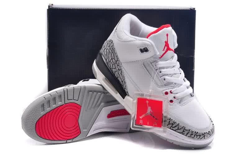 Air Jordan 3 Shoes White Black And Grey Women 5