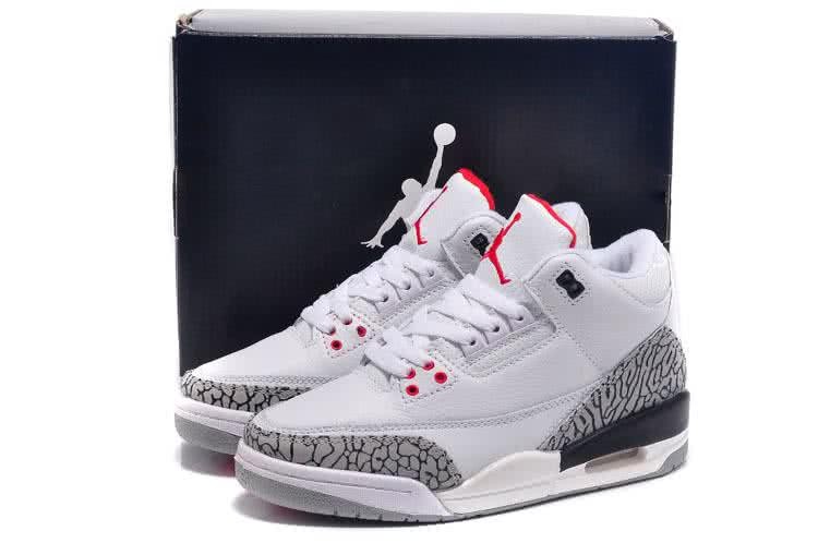 Air Jordan 3 Shoes White Black And Grey Women 4