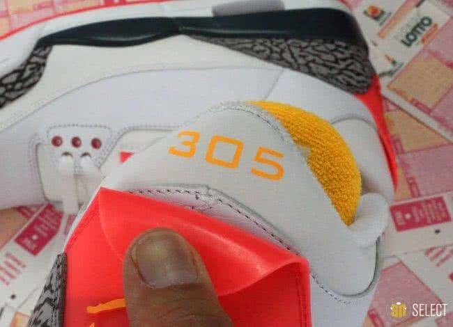 Air Jordan 3 Shoes Black White And Orange Men 4