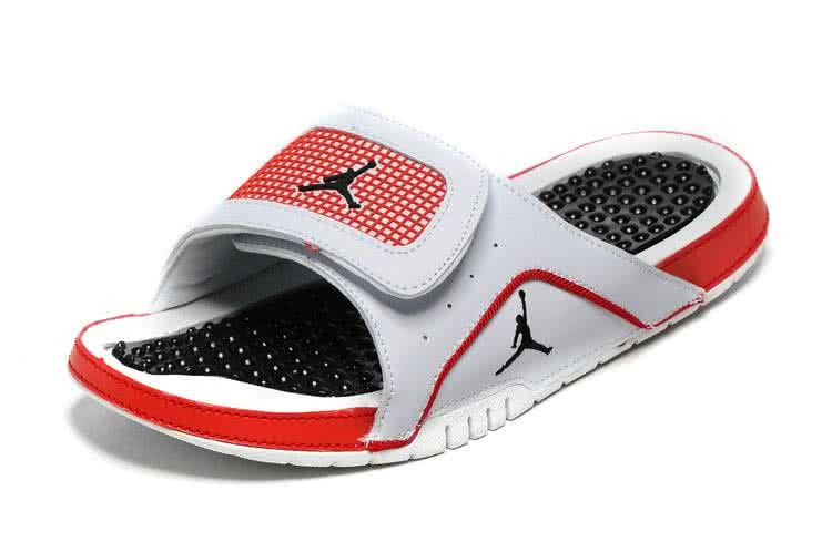 Air Jordan 4 Jordan Slipper White Red And Grey Men 3