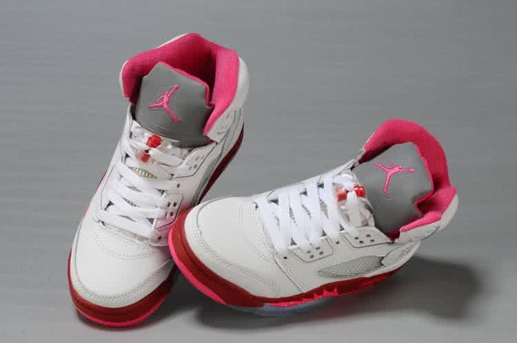 Air Jordan 5 Pink And White Women 3
