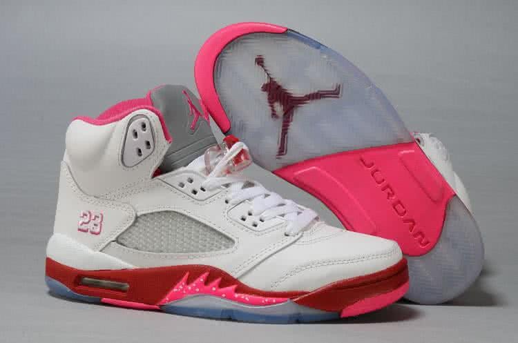 Air Jordan 5 Pink And White Women 1