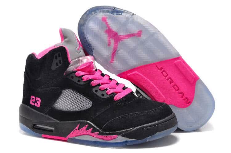 Air Jordan 5 Black And Pink Women 1