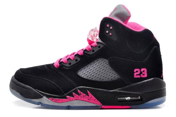 Air Jordan 5 Black And Pink Women 3