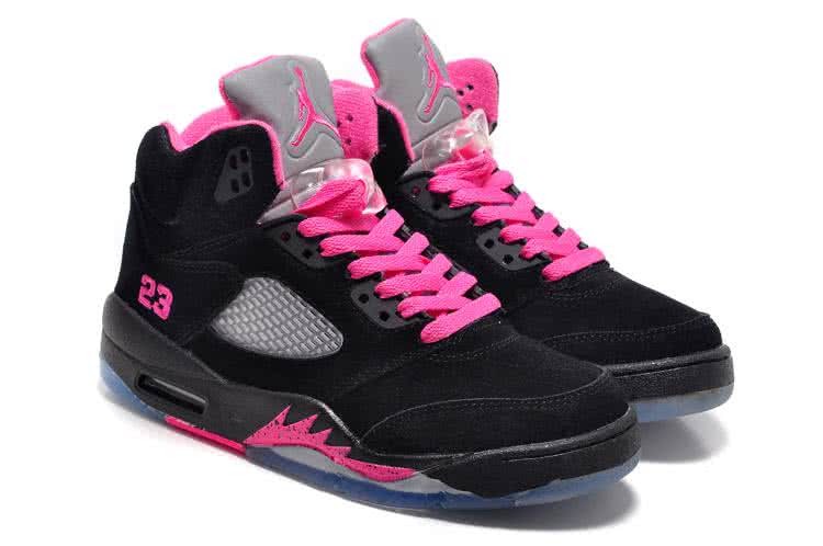 Air Jordan 5 Black And Pink Women 4