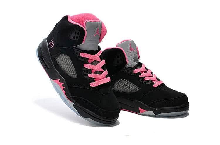Air Jordan 5 Black And Pink Children 1