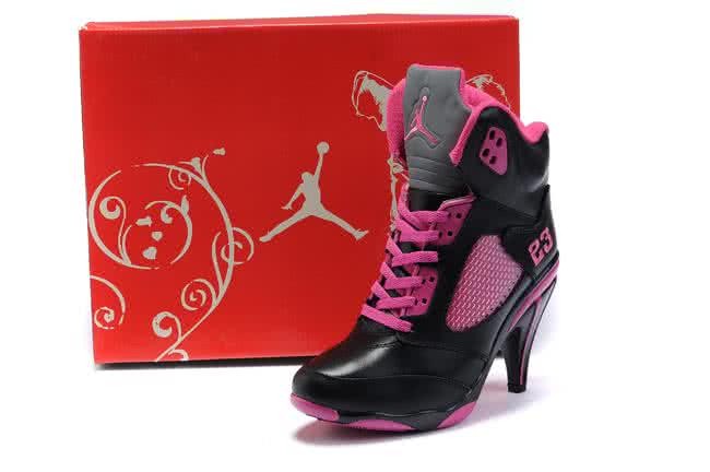 Air Jordan 5 Black And Pink Women 1