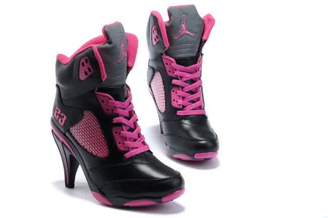 Air Jordan 5 Black And Pink Women 6