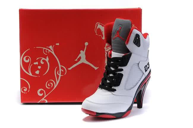 Air Jordan 5 Red And White Women 1