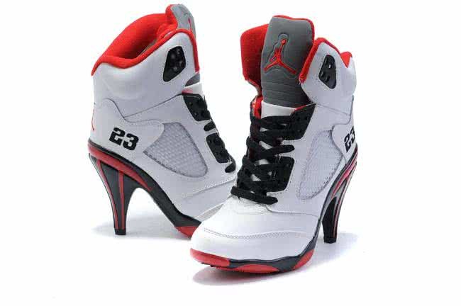 Air Jordan 5 Red And White Women 2