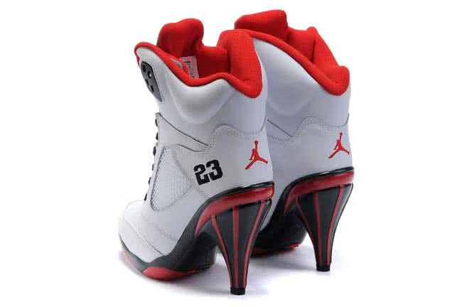 Air Jordan 5 Red And White Women 4