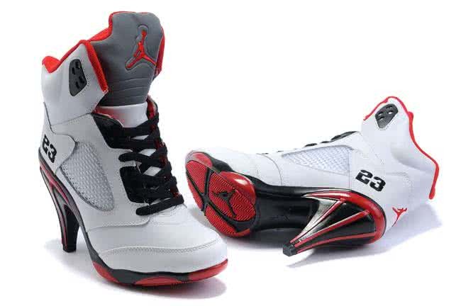 Air Jordan 5 Red And White Women 5
