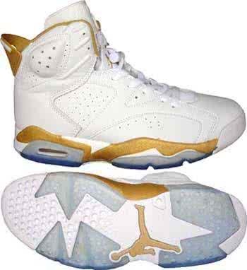 Air Jordan 6 White And Gold Men 2