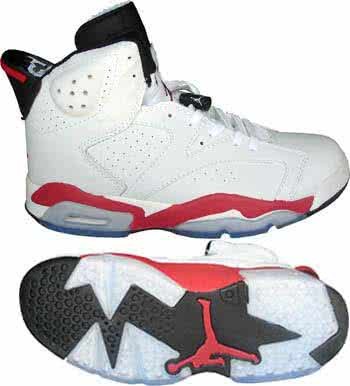 Air Jordan 6 Red And White Men 2