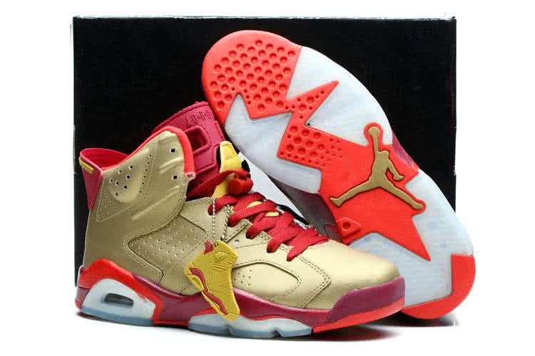 Air Jordan 6 Red And Gold Men 1