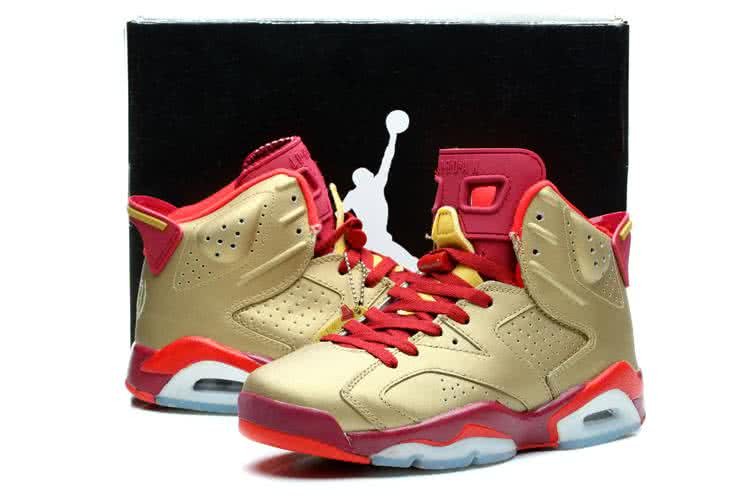 Air Jordan 6 Red And Gold Men 4