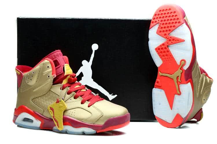 Air Jordan 6 Red And Gold Men 5