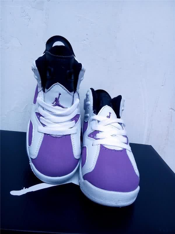 Air Jordan 6 White And Purple Children 3