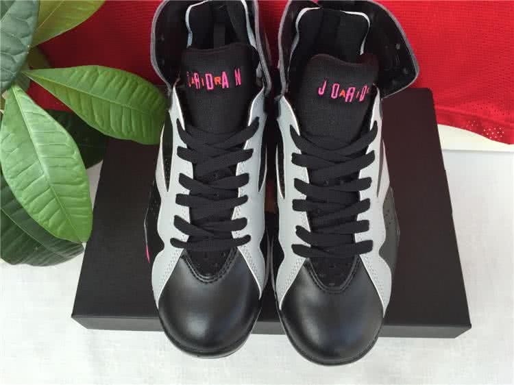 Air Jordan 7 Black Grey And Pink Women 4