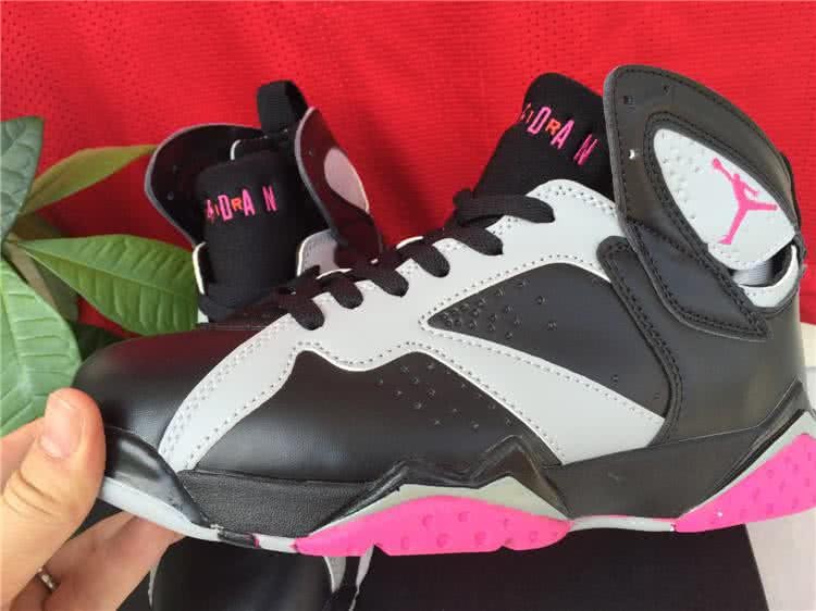 Air Jordan 7 Black Grey And Pink Women 3