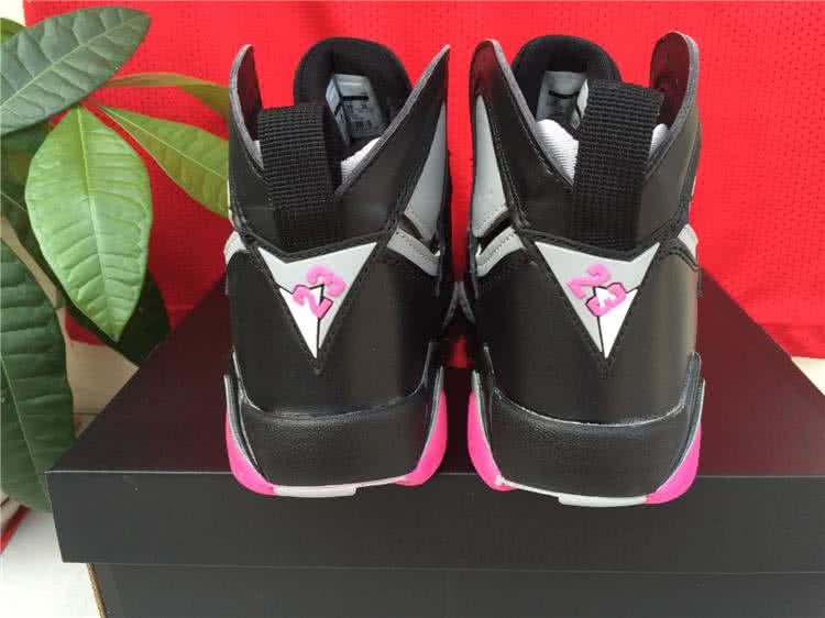 Air Jordan 7 Black Grey And Pink Women 5