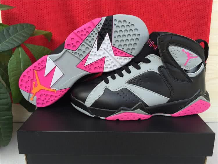 Air Jordan 7 Black Grey And Pink Women 1