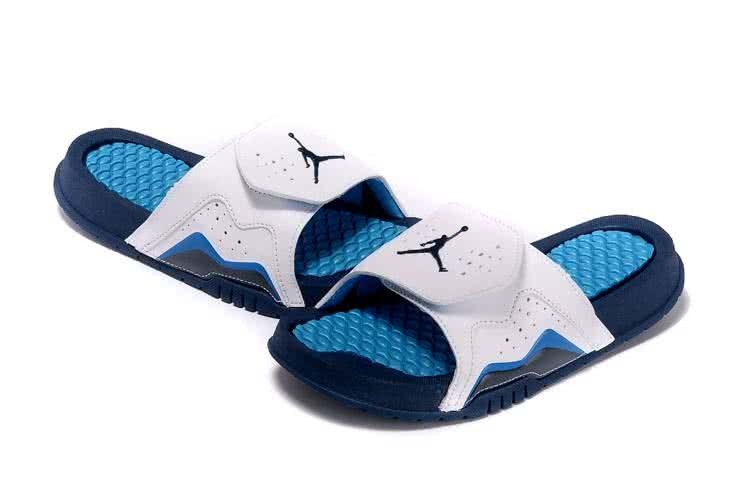 Air Jordan 7 Comfortable Slipper Blue And White Women 2