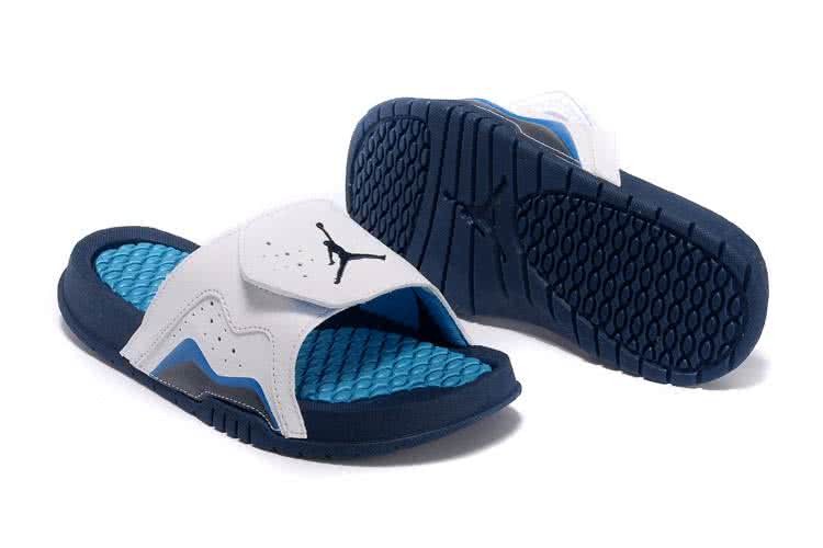 Air Jordan 7 Comfortable Slipper Blue And White Women 1