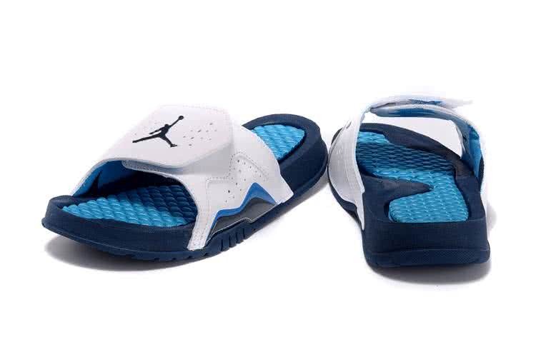 Air Jordan 7 Comfortable Slipper Blue And White Women 3