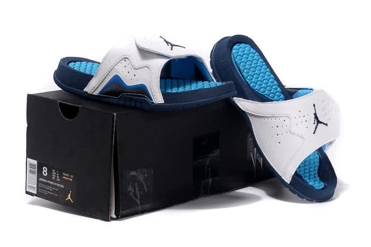Air Jordan 7 Comfortable Slipper Blue And White Women 6