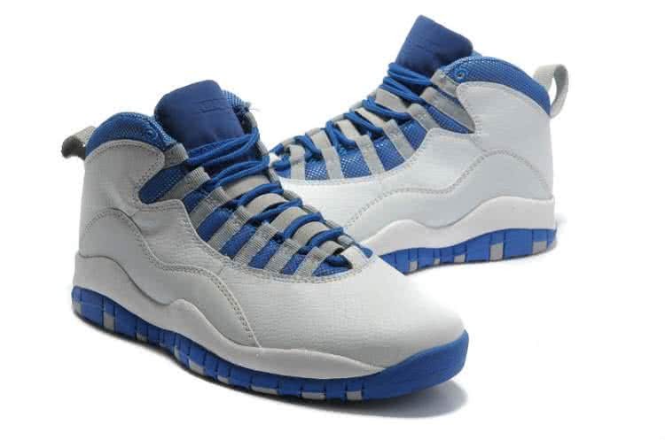 Air Jordan 10 White And Blue Men 2
