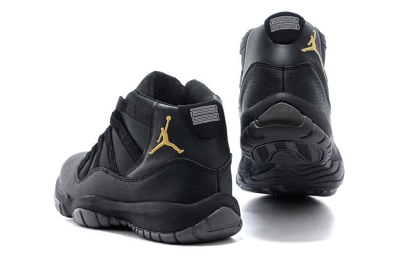Air Jordan 11 All Black Golden Logo Men  5