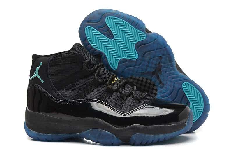 Air Jordan 11 All Black Upper Blue Sole Women 1