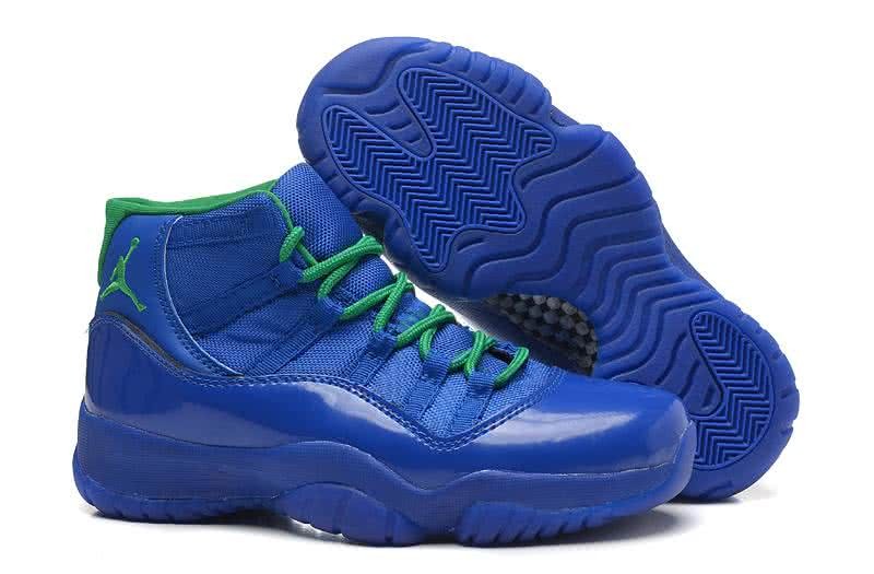 Air Jordan 11 Blue Upper And Green Shoelaces Women 1