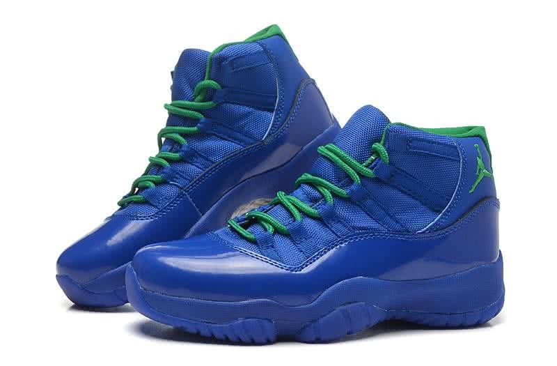 Air Jordan 11 Blue Upper And Green Shoelaces Women 4