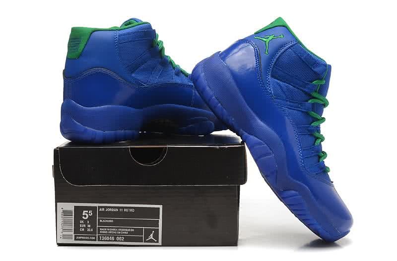 Air Jordan 11 Blue Upper And Green Shoelaces Women 6