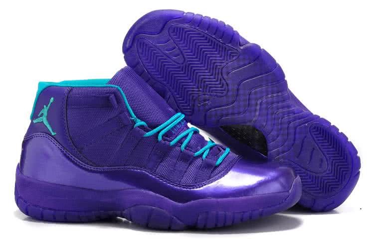 Air Jordan 11 Purple Upper And Blue Shoelaces Men And Women 1