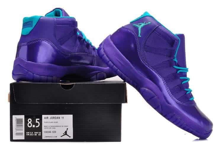 Air Jordan 11 Purple Upper And Blue Shoelaces Men And Women 3