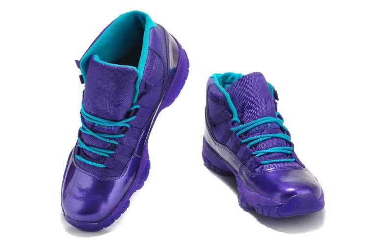 Air Jordan 11 Purple Upper And Blue Shoelaces Men And Women 4